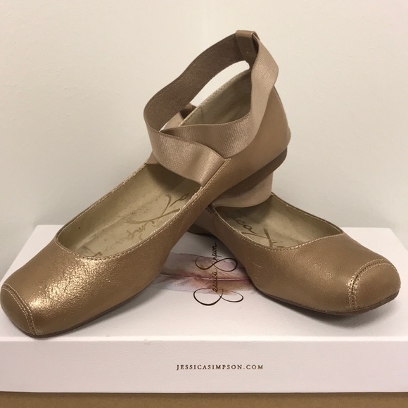 jessica simpson gold flats